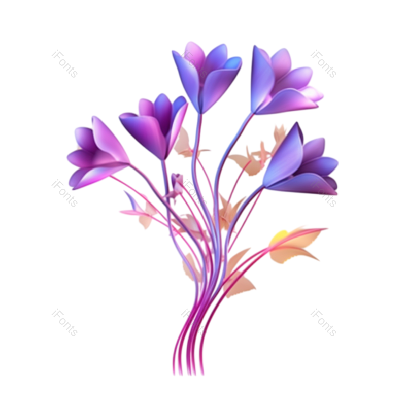科技图片,母亲节元素,白色背景PNG,紫色的花免抠素材